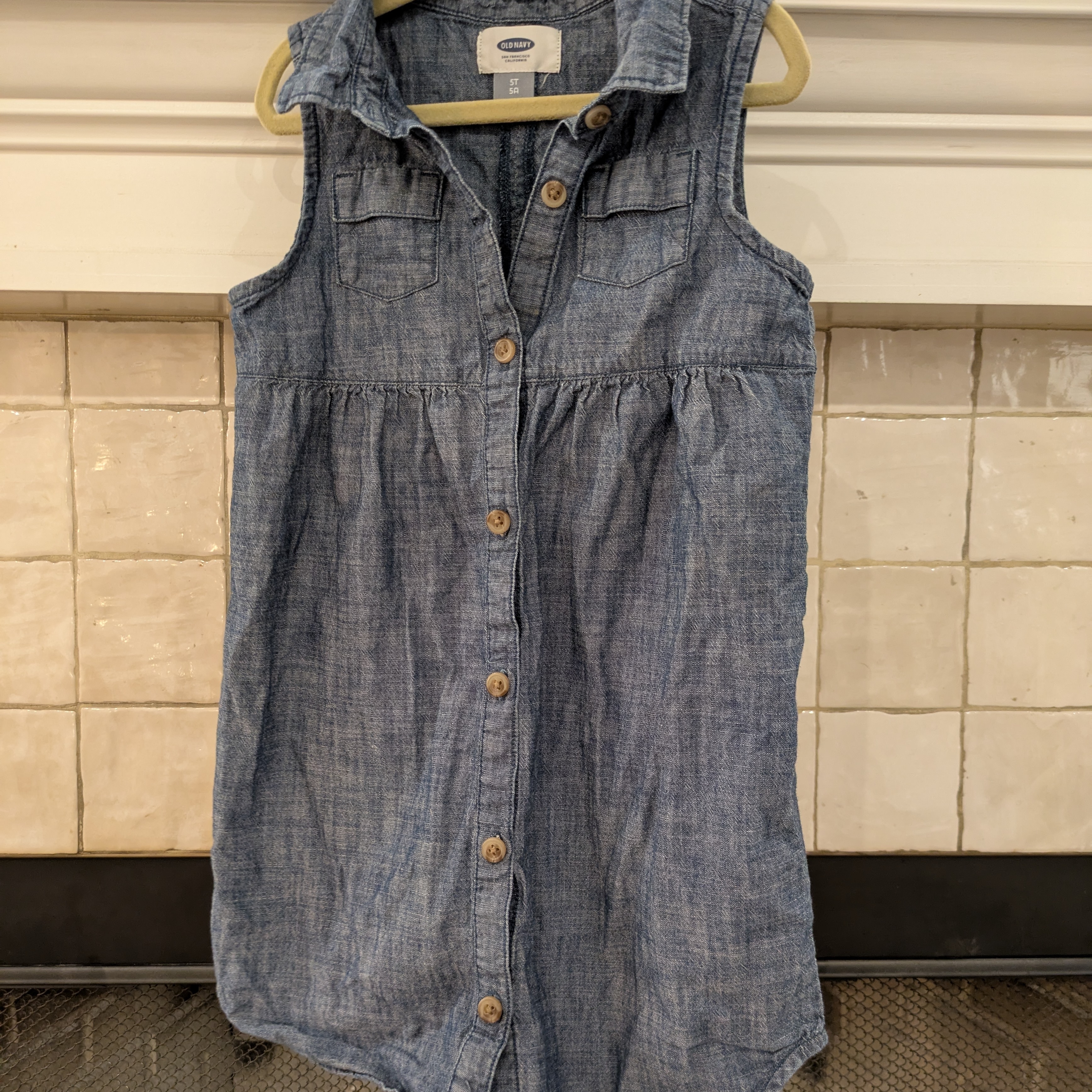 Old Navy Blue Sleeveless Sundress With Collar